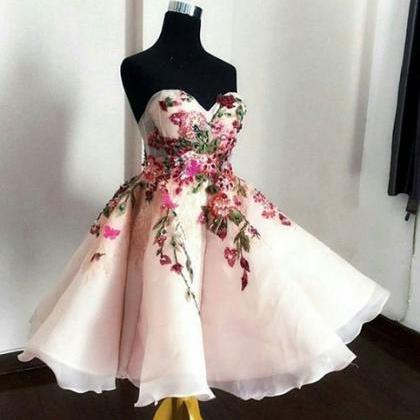 Cute A Line Sweetheart Short Prom Dress,..