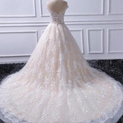 Custom Made Lace Tulle Long Prom Gown, Evening..