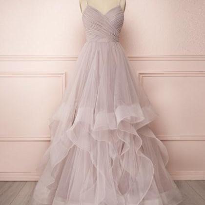 Simple Tulle Long Prom Dress Evening Dress
