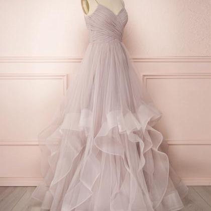 Simple Tulle Long Prom Dress Evening Dress
