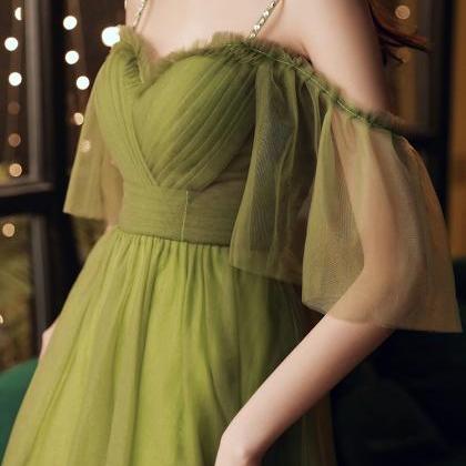Green Tulle Short Prom Dress Party Dress