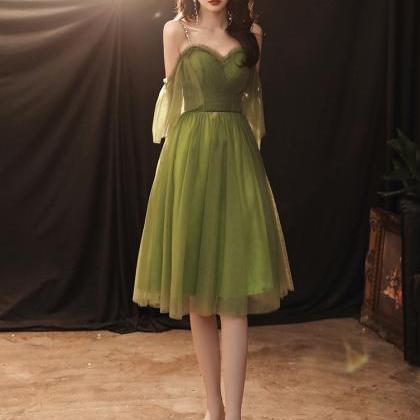 Green Tulle Short Prom Dress Party Dress