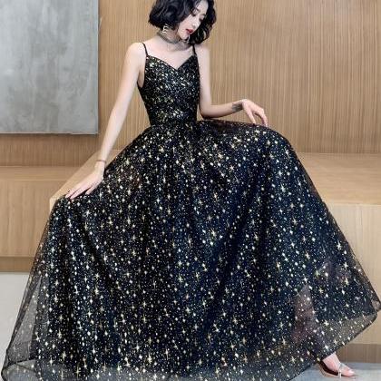 Cute Black Long Prom Dress Evening Dress