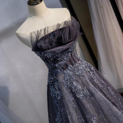 Elegant Tulle Sequins Long Ball Gown Dress