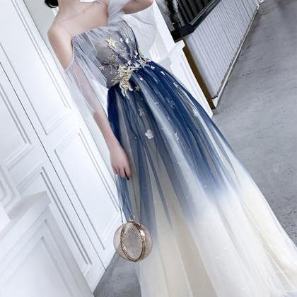 Stylish Tulle Sequins Long Prom Dress Evening..