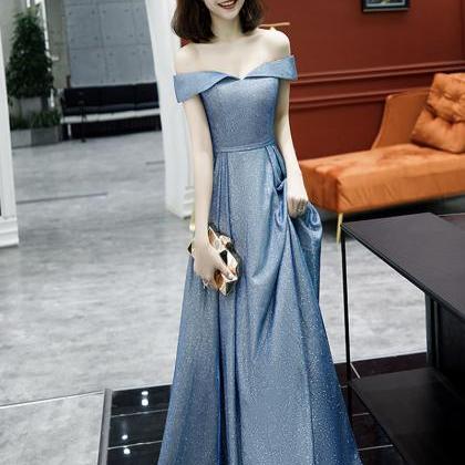 Blue Long Prom Dress Evening Dress Formal Dress