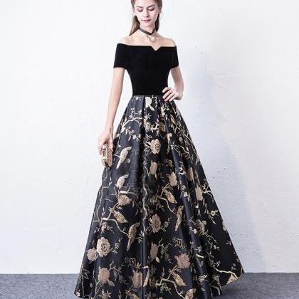 Elegant Black Long Prom Gown Formal Dress