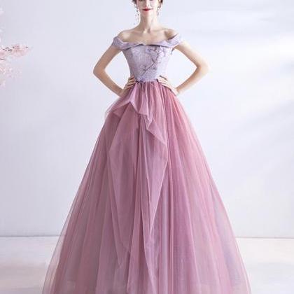 Princess Dress A Line Tulle Sequins Long Ball Gown..