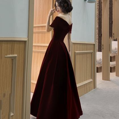 Elegant Velvet Long Prom Dress Evening Dress