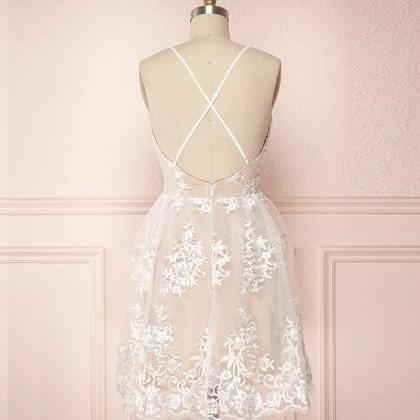 Cute Tulle Lace Short Prom Dress Homecoming Dress