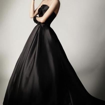 Mysterious Black Long Prom Dress Black Formal..