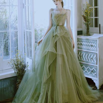 Green Long Ball Gown Dress Evening Dress Formal..