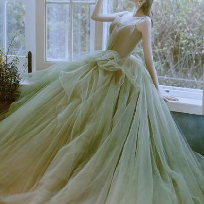 Green Long Ball Gown Dress Evening Dress Formal..