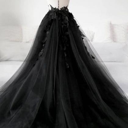 Black A Line Lace Prom Dress Black Long Evening..