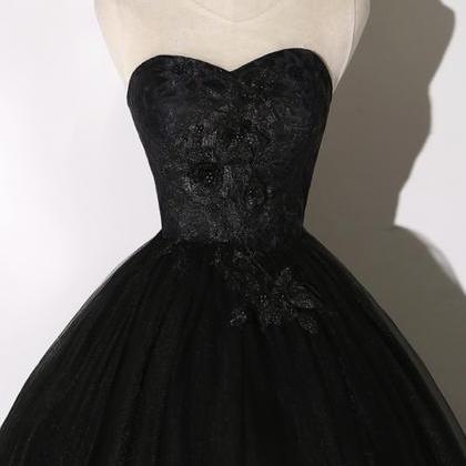 Black Lace Long Ball Gown Dress A Line Formal..