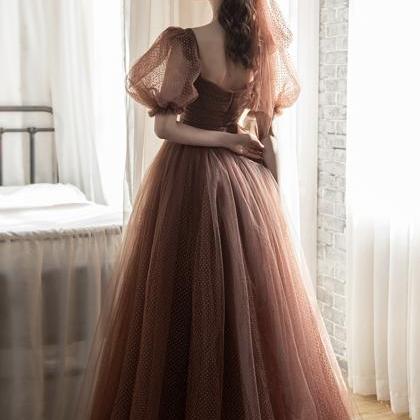 Cute Tulle Long A Line Prom Dress Evening Dress