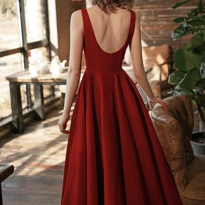 Burgundy Velvet Short Prom Dress Simple Dress