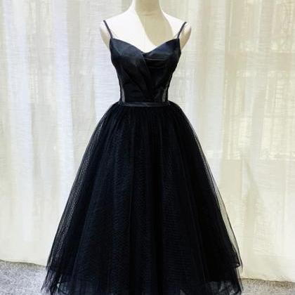 Black Tulle Short A Line Dress Fashion Dress