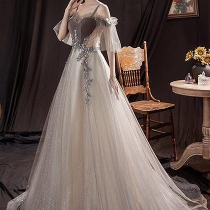 Stylish Tulle Long A Line Prom Dress Evening Dress