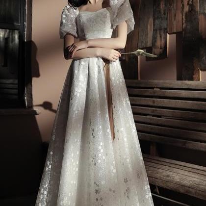 Sweet A Line Sequins Long Prom Dress White Evening..