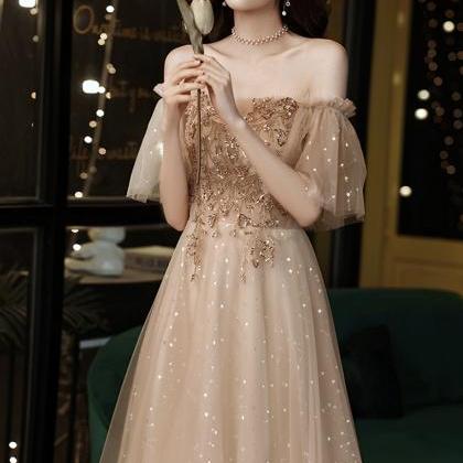 Cute Tulle Lace Long A Line Prom Dress Evening..