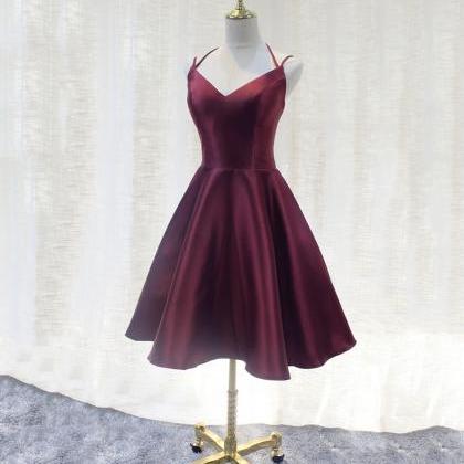 Cute Burgundy Short Prom Dress Party Dress