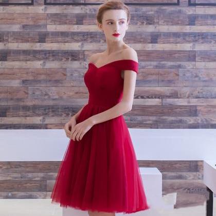 Red Tulle Short Prom Dress Party Dress
