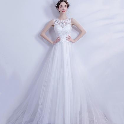White Lace Long A Line Prom Dress White Evening..