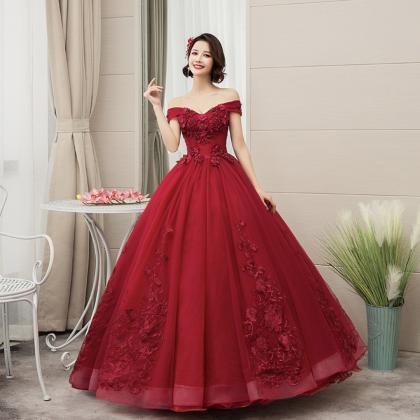 Cute Tulle Lace Long Ball Gown Dress Formal Dress