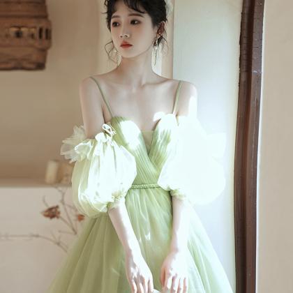 Green Tulle Short Prom Dress Cocktail Dress