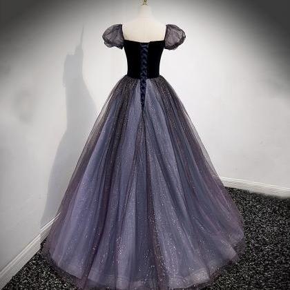 Purple Tulle Long Prom Dress Purple A Line Evening..