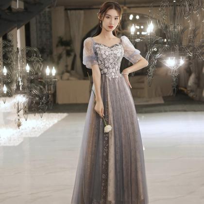 Cute Tulle Lace Long Prom Dress A Line Evning..