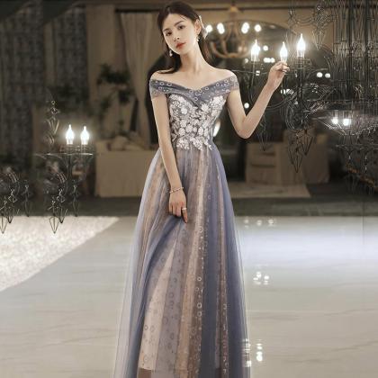 Cute Tulle Lace Long Prom Dress A Line Evning..
