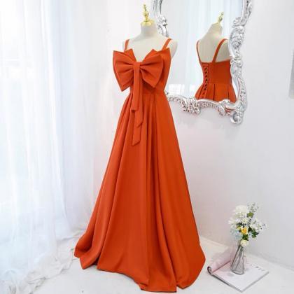 Lovely Bow A Line Long Prom Dress Evening Dress