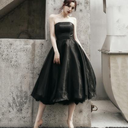 Black Tulle Short Prom Dress A Line Homecoming..