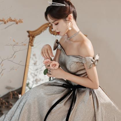 Simple Satin Long Prom Dress A Lin Eevening Gown