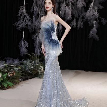 Mermaid Seequins Long Prom Dress Evening Dress