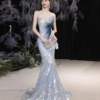 Mermaid Seequins Long Prom Dress Evening Dress