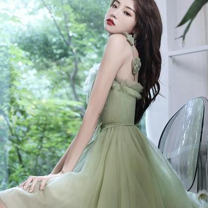 Green Tulle Short Prom Dress Homecoming Dress