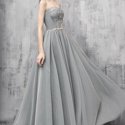 Cute Tulle Beads Long Prom Dress A Line Evening..