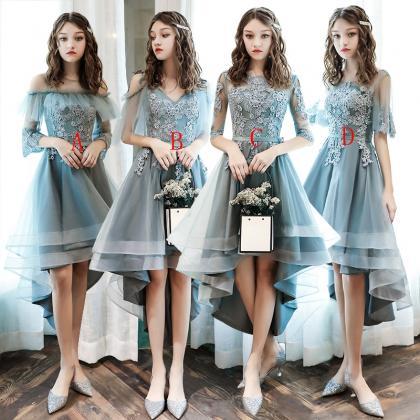Cute Tulle Lace High Low Prom Dress Homecoming..