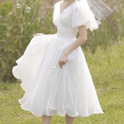 White Tulle Short Prom Dress Homecoming Dress