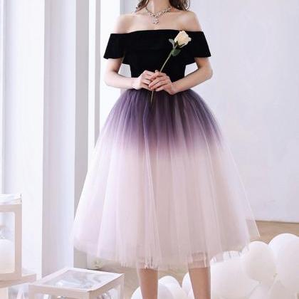 Cute Ombre Tulle Short Prom Dress Pageant Dress