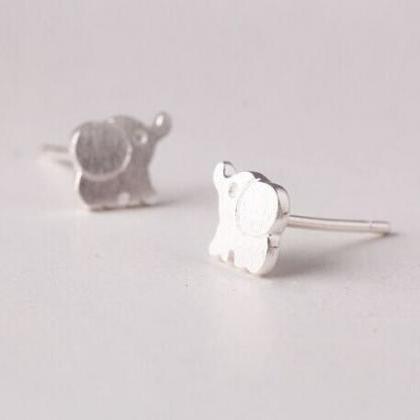 Small Animal Stud Earrings, Baby Elephant..