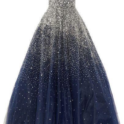 starry night themed prom dress