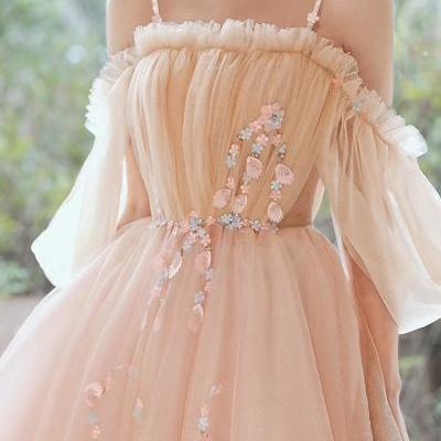 Cute tulle A line short prom dress homecoming dress