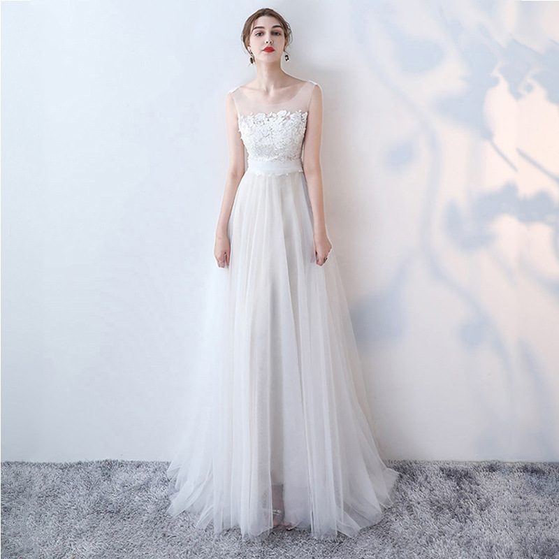 Elegant Tulle Lace Long Prom Dress Evening Dress