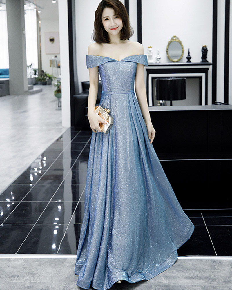 Blue Long Prom Dress Evening Dress Formal Dress