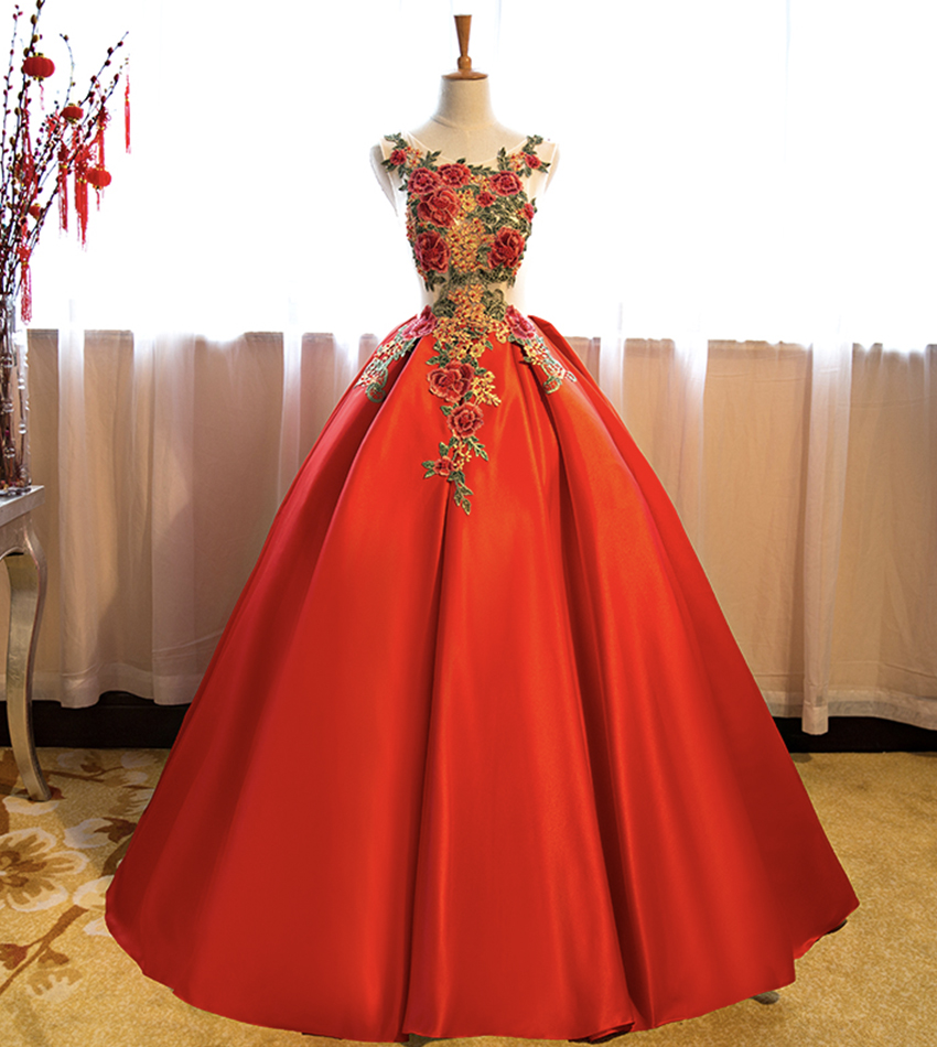 Amazing Satin Lace Long Ball Gown Dress Formal Dress