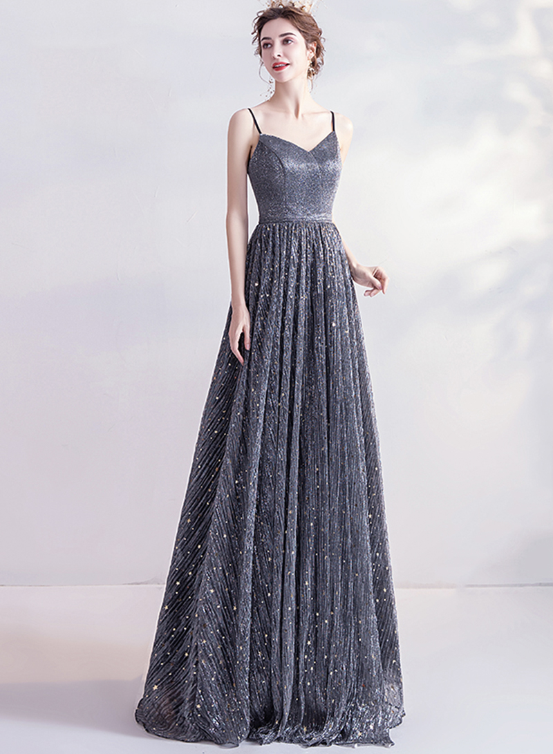 Multi-Layer Shiny Tulle Prom Dress for Women, Elegant Black